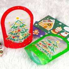 圣诞装饰 20 件圣诞树密封零食袋 - 可爱卡通设计，适合饼干和糖果，非常适合节日礼物和派对礼物 - 聖誕樹紅+綠色 - 查看 10