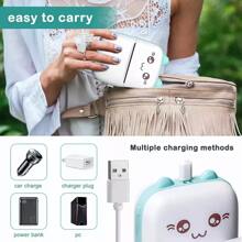 Mini Impresora Portátil Térmica Portátil Para IOS/Android - Azul - Ver 8