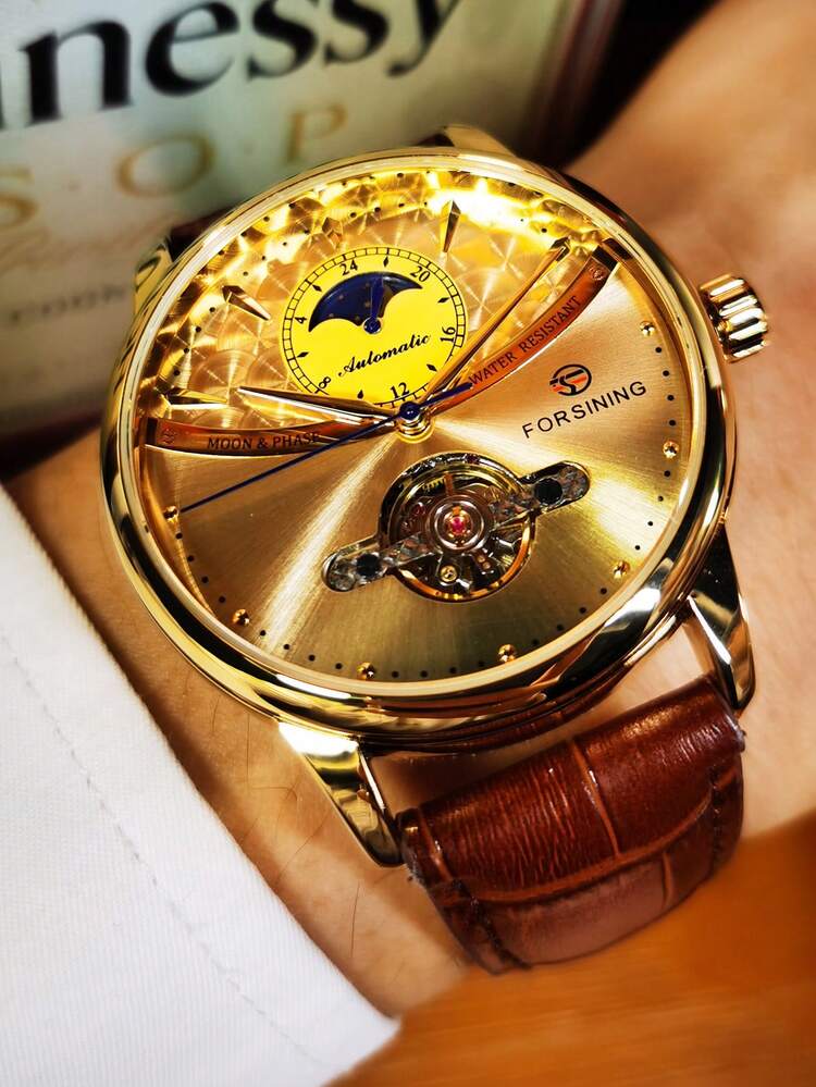 Girard Perregaux Vintage / orologio uomo / quadrante beige / cassa acciaio / cinturino pelle marrone chiaro