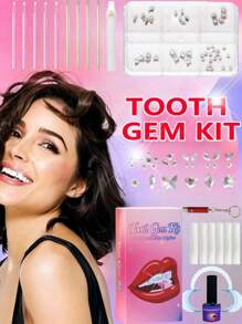 Set de gemas dentales - Kit de pegatinas para dientes de bricolaje autoadhesivas en caja, joyas para dientes de cristal de rinoceronte súper brillantes, calcomanías dentales extraíbles europeas y americanas, cristales decorativos de belleza dental, cristales asimétricos con forma de mariposa de fondo plano, accesorios brillantes y glamorosos de bricolaje para niñas, joyas dentales de cristal súper brillantes, suministros de cuidado oral con estilo personalizado de hip-hop con cristales incrustados, incluye herramientas y pegamento