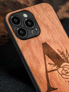 可定制个性化签名或短语木雕手机壳与苹果兼容，适合万圣节 - 紅色 - 查看 5