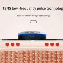 Neck Massager LCD Display EMS Electric Cervical Massage Patch Low-Frequency Pulse Muscle Stimulation Pad For RelaxationBattery Capacity: 150mAh - Black - View 4