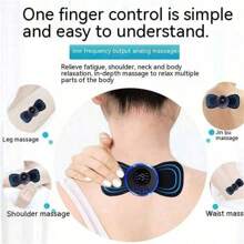 Neck Massager LCD Display EMS Electric Cervical Massage Patch Low-Frequency Pulse Muscle Stimulation Pad For RelaxationBattery Capacity: 150mAh - Black - View 5