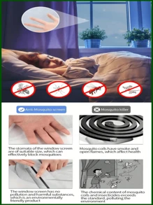 Uma tela de janela autoadesiva preta repelente de mosquitos, faça você mesmo, autoadesiva, respirável, resistente a arranhões de animais de estimação, resistente ao desgaste, a instalação é simples e conveniente