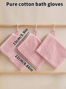 3/9pcs Bath Gloves, Soft Face & Body Shower Scrub Towel, Terry Cloth Material, Absorbent & Reusable, 15*22cm, Multiple Colors Available Back To School Dish Cloths Kitchen Towel - Multicolor - View 5