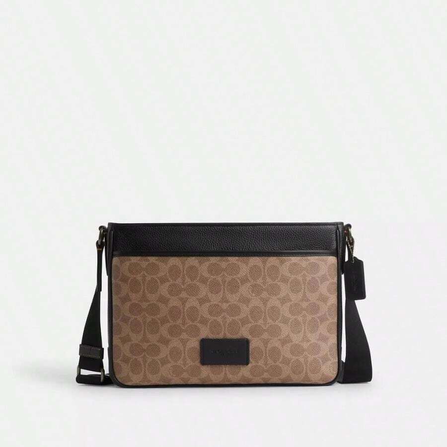 Coach Outlet | Outlet District Crossbody Bag In Signature Canvas - Tan/black - View 1