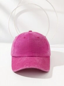 1 件装水洗纯色复古个性化女士棒球帽