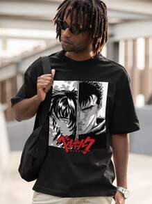 T-Shirt Cotton Shirt Anime Casca Guts Ref 1352 - Black - View 4