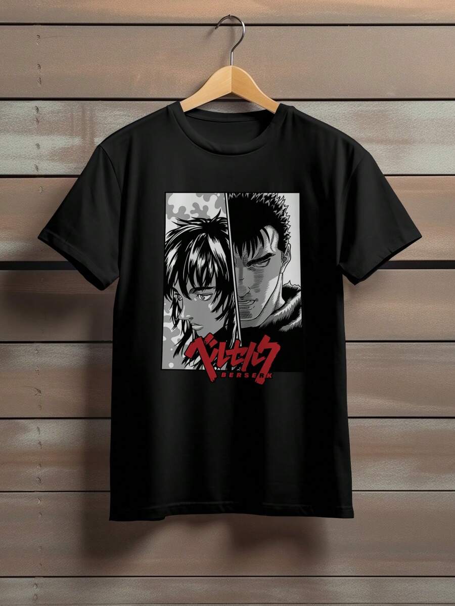 T-Shirt Cotton Shirt Anime Casca Guts Ref 1352 - Black - View 1