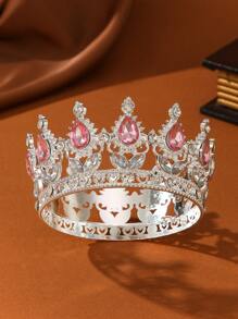 1 Pc/Full Round Baroque Bridal Full Round Tiara Crown, Super Cute Little Tiara,Birthday And Cake Tiara , Photography, Banquet And Floral Decoration, Wedding, Party