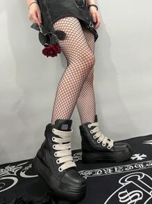 Giày thể thao đế dày phẳng, giày bốt cổ ngắn nữ màu đen mũi tròn đế dày thêu họa tiết, giày thể thao phong cách Gothic Punk Rock họa tiết ngọn lửa. - màu đen - Xem 6