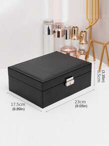 1 hộp đựng trang sức nữ hai lớp dung lượng cao, hộp quà tặng cho dây chuyền, bông tai, vòng tay, đồng hồ và các phụ kiện khác - trắng - Xem 4