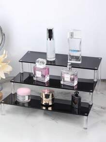 1 pieza Organizador de maquillaje escalonado de acrílico, estantes multinivel para exhibir perfumes, cuidado de la piel y cosméticos en la sala de estar, baño, dormitorio, decoración del hogar, para vacaciones en la playa, colección de baño, colección de dormitorio, gran capacidad