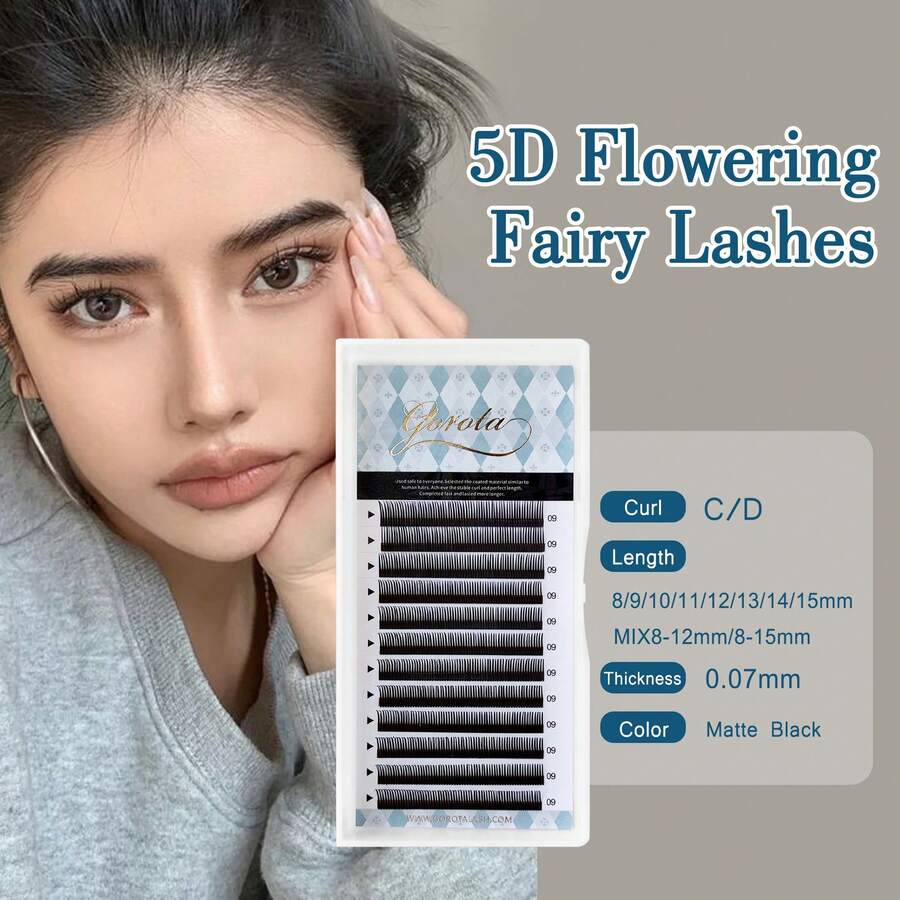 Gorota 12Rows 0.07mm 5D Spikes Fairy Flora Lashes Extension  Volume Grafting Individual Easy Fan Flower Eyelash Extensions - Multicolor - View 1