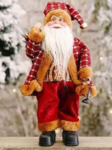 1pc Festive 12-Inch Classic Santa Claus Statue: Golden And Silver White Christmas Decorations For Home, Kitchen, Hotel, And Office Desks - Suitable For Christmas, New Year, And General Holiday Decorations,Christmas - Multicolor - View 17