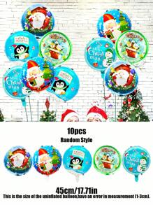 10 piezas de globos de aluminio de 18 pulgadas para Navidad, adecuados para decoraciones de fiesta de Navidad