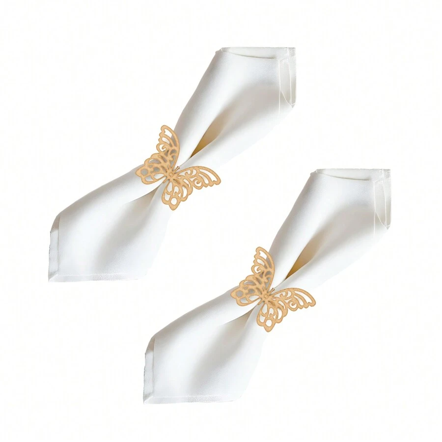 Set Of 15 Decorative Ring Napkin Holders - Various Models. - Butterfly - View 1