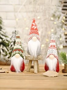 1 Pieza/3 Piezas Decoraciones de Navidad, Sombrero de Punto de Copo de Nieve Muñeco Viejo del Bosque Ornamentos, Al lado del Árbol de Navidad Muñeco sin Rostro Creativo, Decoración de Escena, Fiesta Festiva Decoración del Hogar, Halloween, Decoración de Halloween