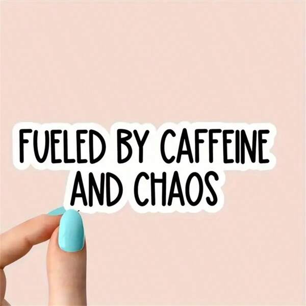 Adesivos de vinil removíveis, duráveis e à prova d'água de 3 polegadas - Adesivos engraçados e humorísticos, alimentados por cafeína e caos para laptops, canecas, xícaras de café, celulares ou tablets, livros e laptops, carros e para-choques, geladeiras ou mesas, malas, paredes ou portas
