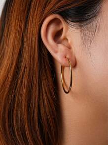 18 Karat vergoldete Creolen, lässig-minimalistischer Kreis-Ohrringe, 925er Sterling Silber, hypoallergen, modische geometrische Feinschmuck-Ohrringe für Frauen, für den täglichen Gebrauch und Partytragen