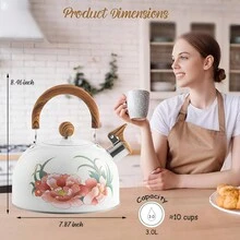 Tea Kettle, 3Qt Stainless Steel Whistling Teapot For Stove Top, Water Kettle And Water Boiler With Cool Touch Ergonomic Handle For Brewing Coffee, Tea, Milk, Suitable For All Heat Sources - Multicolor - View 5