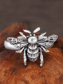 GuoShuang 5pcs Adjustable Animal Insect Rings Gothic Dragonfly Butterfly Moth Rings