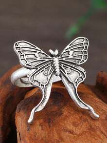 GuoShuang 5pcs Adjustable Animal Insect Rings Gothic Dragonfly Butterfly Moth Rings