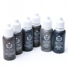 6pcs Eyebrow, Lip, Eyeliner Tattoo Plant Pigment Permanent Makeup Ink Liquid Dye Cosmetic Tools For Eyebrow & Lip Tinting (15ML/Bottle) - Multicolor - View 10