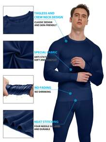 TELALEO 5 Packs Boyfriend Style Men's Compression Fit Shirts Long Sleeve Athletic Workout Rash Guard Sports Undershirt Base Layer Top - 彩色 - 查看 3