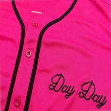 Camiseta unisex para hombres y mujeres, inspirada en la película Next Friday Pinky's Record, con estilo hip hop de los 90, con costuras, para fans de deportes, de tela elástica rosa, camisa deportiva casual con botones y bordados para entrenamiento y partidos