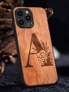 可定制个性化签名或短语木雕手机壳与苹果兼容，适合万圣节 - 紅色 - 查看 4