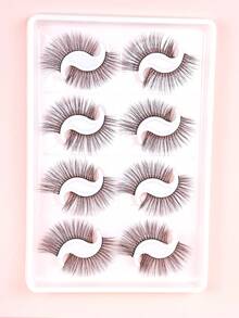 8-5 对俄罗斯仿貂皮睫毛 - 蓬松、戏剧性、纤细的假睫毛，适合化妆，全套睫毛延长套件，可使眼睛变长和变丰满 - 濃密款 - 查看 12