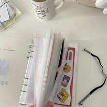 A5 Ultra Clear ABS Photo Album, 10 Sheets - 1 Pocket, 2 Pocket 6", 4 Pocket 4" Mushroom Hole Binder For Home, Game Cards And Accessories Storage Back To School - Transparent Album - View 2