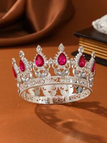 1 Pc/Full Round Baroque Bridal Full Round Tiara Crown, Super Cute Little Tiara,Birthday And Cake Tiara , Photography, Banquet And Floral Decoration, Wedding, Party