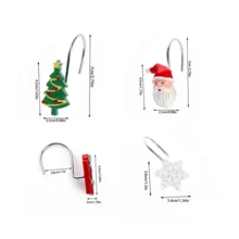 Bộ 12 món Giáng sinh Kim loại & Nhựa Ông già Noel, Bông tuyết, Hộp quà, Đồ trang trí cây thông Noel cho phòng tắm, nhà bếp, phòng khách, phòng ngủ, Móc rèm cửa Giáng sinh - nhiều màu - Xem 3