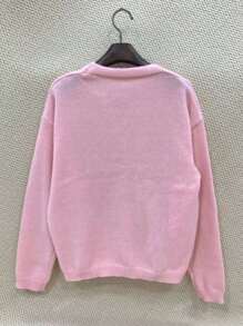 Cardigan tricoté à col rond, manches longues, couleur unie, pour femmes