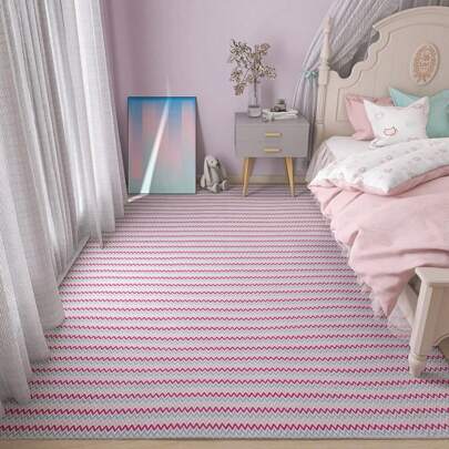 Tapete Rosa Quarto Menina Juvenil 2,00m x 1,40m Infantil 100% Algodão Antiderrapante Feminino Bebê
