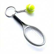 Miniature Simulation Tennis Racket Keychain - The Perfect Gift For Tennis Fans, Women And Couples Halloween Car Accessories Bag Charm School Cute Goth Y2k - Multicolor - View 16