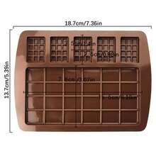 1pc 6-Cup Waffle Mold, Silicone Chocolate Mold,  Silicone, Sealing Wax Bead Mold - Chocolate Color - View 2