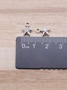 40pcs/Bag 8x11mm Pentagram Star Charms For DIY Earring, Necklace, Bracelet, Keychain Making DIY Jewelry Making - Star - View 4