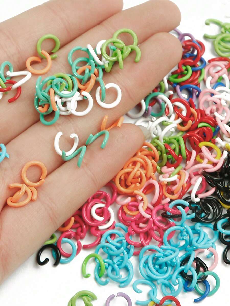 100pcs 1.2x8mm Colorful Metal Jump Rings Open Split Ring Connector For Choker Necklaces Bracelet Key Chain Jewelry Making Accessory