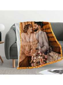 1 pieza Manta de franela personalizada con texto/imagen personalizada, manta decorativa gruesa y suave para sofá, sala de estar, dormitorio, adecuada para todas las estaciones, gran regalo para familiares y amigos