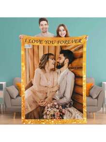 1 pieza Manta de franela personalizada con texto/imagen personalizada, manta decorativa gruesa y suave para sofá, sala de estar, dormitorio, adecuada para todas las estaciones, gran regalo para familiares y amigos
