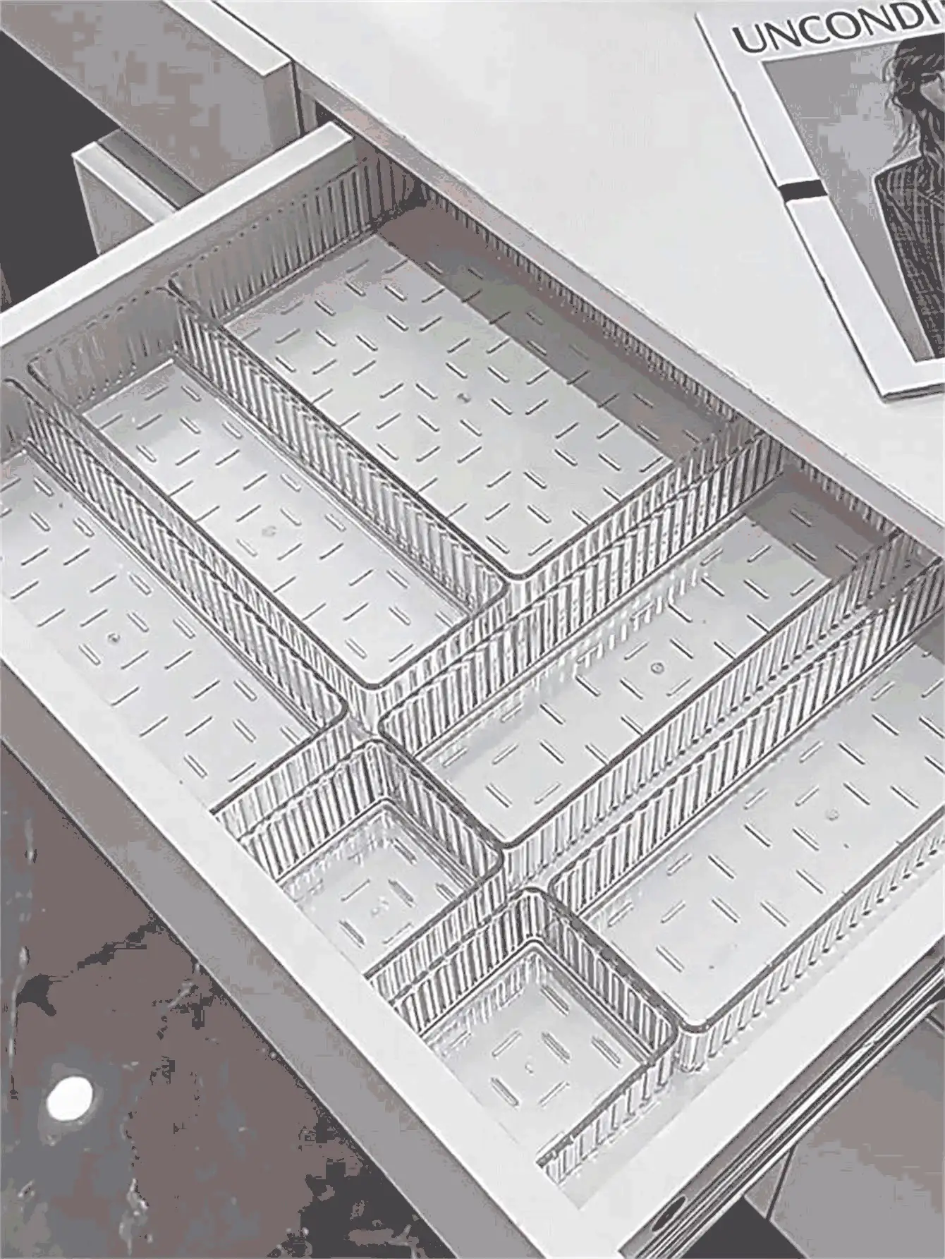 1 hộp đựng đồ trang điểm bằng acrylic có ngăn kéo trong suốt, thích hợp để trang điểm, ngăn kéo, có thể đựng son môi, phấn mắt, mỹ phẩm chăm sóc da, phụ kiện gia đình [Chất liệu acrylic] - Nhiều màu - Xem 2