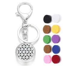 1 件装芳香疗法扩散器钥匙扣，带 10 个垫片，香水精油扩散器钥匙扣，合金花朵生命之树猫头鹰香水开锁盒，芳香扩散器钥匙扣，钥匙圈，钥匙链，圣诞礼物，无香味，情人节 - 銀色 - 查看 10