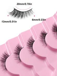 Rikuaild 7 Pairs Half-Cut False Eyelashes, Soft & Natural Cat Eye Fake Lashes, Makeup Tools, Thin Black Band Eyelash Extensions - Natural Lashes - View 2