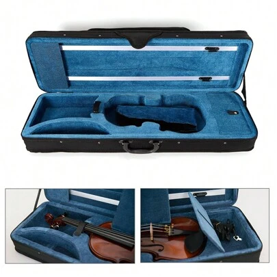 Portable 4/4 Violin Storage Case Box Gig Bag Violin Fiddle Accessory W/ Strap