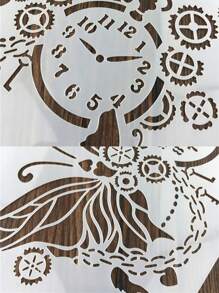 1pc DIY Hollow Painting Template Quay lại trường học - trắng - Xem 11