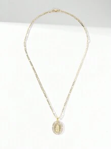 一件经典欧美风格低过敏性铜镶嵌锆石时尚信仰瓜达卢佩圣母玛利亚吊坠项链，适合圣诞节/感恩节/万圣节/母亲节/情人节情侣/朋友/圣餐仪式、宗教日常及节日佩戴