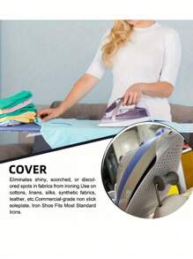 1/2pcs，熨斗鞋套，特氟龙熨斗板套，熨斗热保护器，熨斗底板电熨斗保护布面料，公寓必需品，大学宿舍必需品，返校用品，居家旅行配件 - 白色 - 查看 3